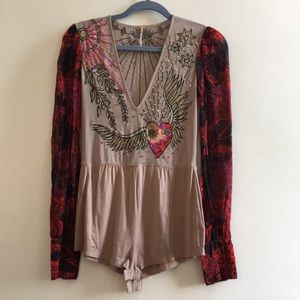 Free People Bodysuit and Sheer Skirt set size 4